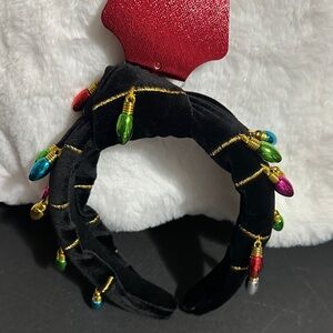 Piper K black velvet Christmas lights headband